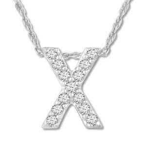 18kt White Gold Plated Letter X Comes With 18" Chain